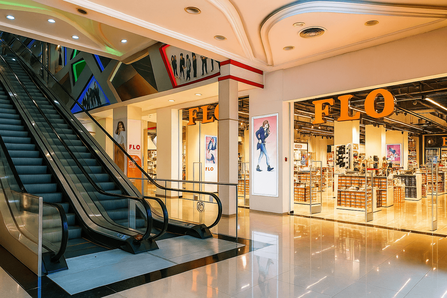 Familles profitant de Kidzo, jeux et attractions, lumiere joyeuse